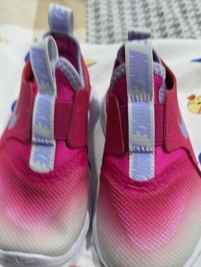 Nike Kids Gradient Pink Slip-On Sneakers with Light Blue Accents